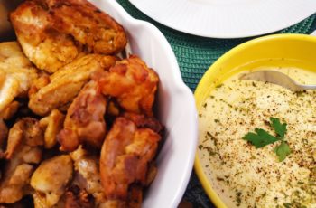 Frango frito com molho de requeijão